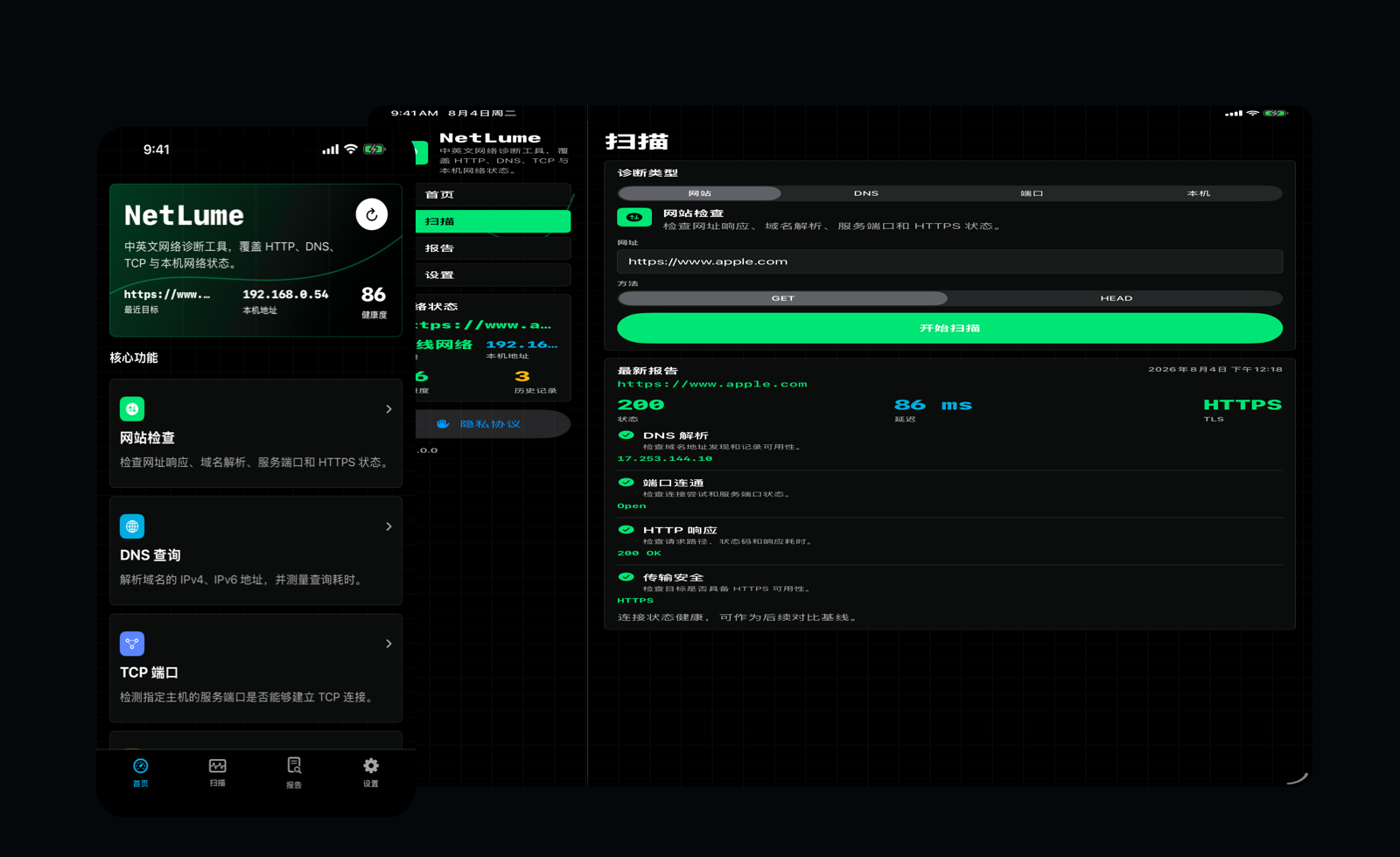 NetLume workspace preview